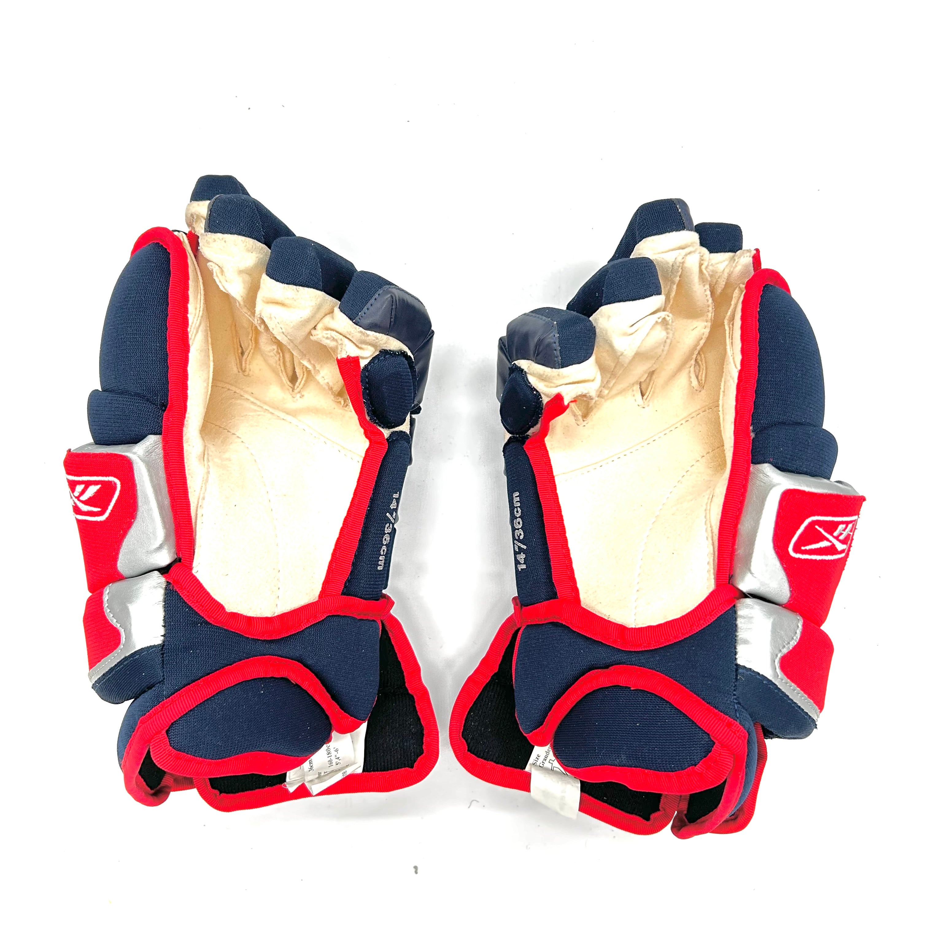 Reebok - Gants Pro Stock d'occasion (bleu marine/rouge/argent)